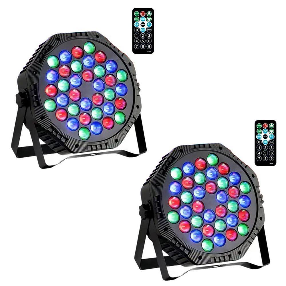 2-Pack 12000 Lumens Black Stage Floodlight with Sound Activated Control for Wedding Party Club Christma, 36LED Par Light price history on PriceWatchPro