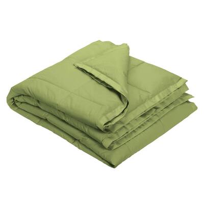 green cotton blanket