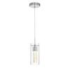 Edvivi 7-Watt 1-Light Chrome Clear Glass Shade Inner Seedy Glass Cylinder LED Pendant Light EPJ180CH