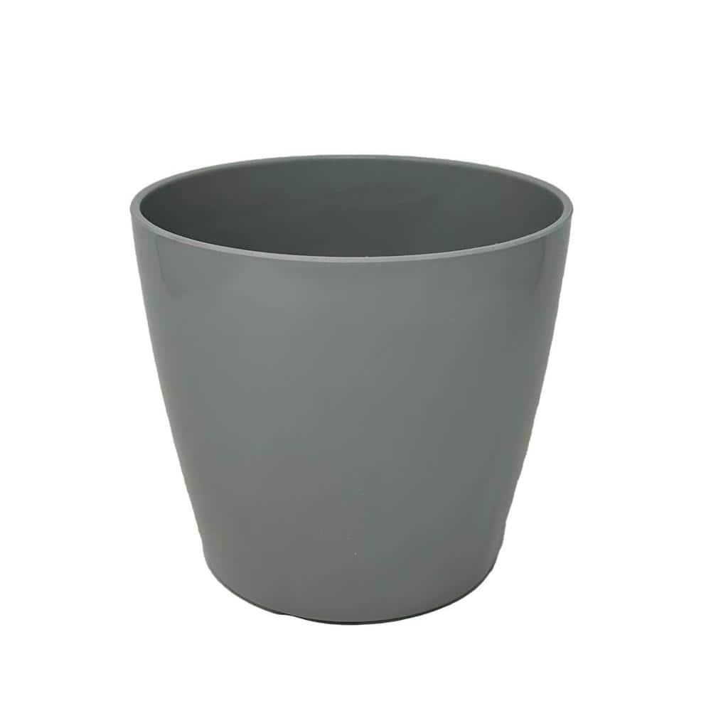 7 in. Gray Round Self-Watering Bamboo Pot 5-70004 - The Home Depot