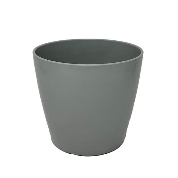 Unbranded 7 in. Gray Round Self-Watering Bamboo Pot
