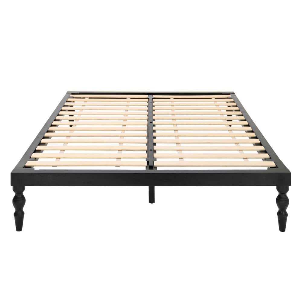 MH LONDON Rhonda Black Solid Mango Wood Platform Bed MHBD11509 The Home Depot