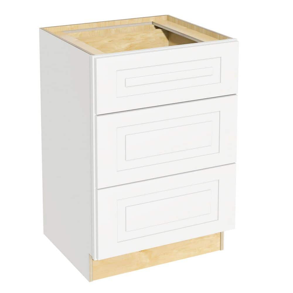 Grayson Pacific White Painted Plywood Shaker Assembled Drawer Base Kitchen 