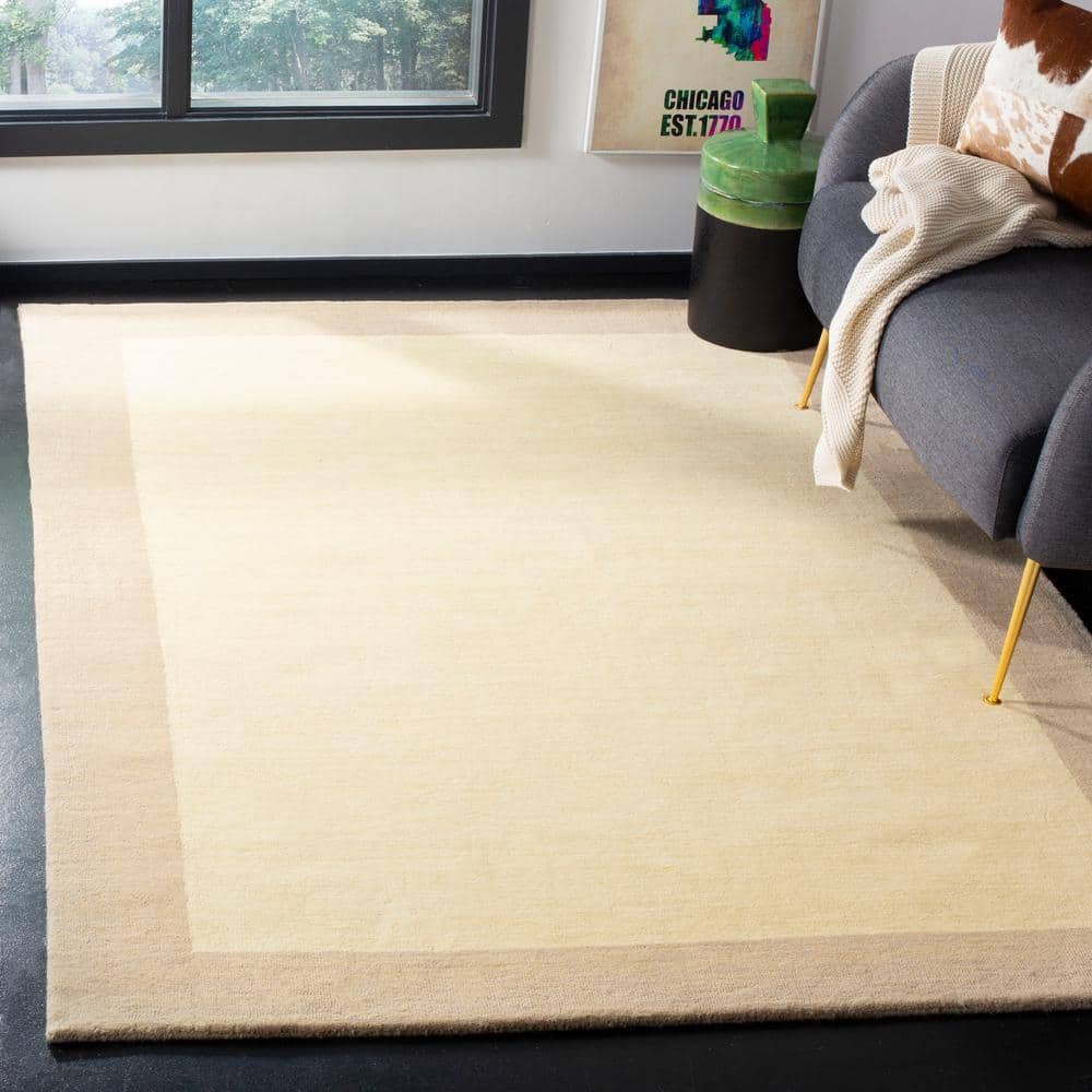 Ivory Wool Hand-Knotted Reversible 3' x 5' Area Rug