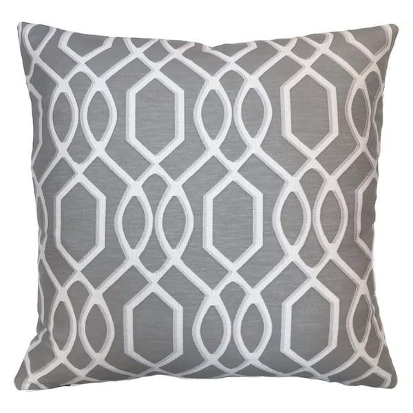 Armen Living Frances Grey Geometric Down 7 in. x 20 in. Throw Pillow