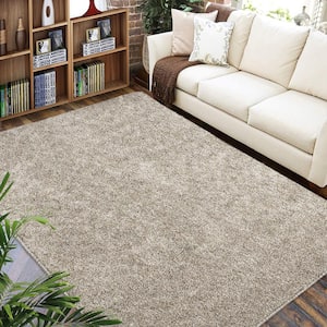 Natural 11 ft. x 15 ft. Shag Solid Area Rug