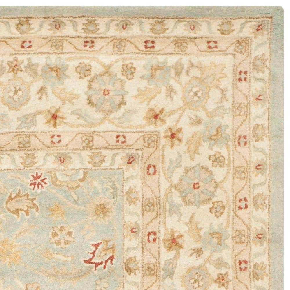 Handmade Blue Wool Tufted Area Rug, 54" x 18"