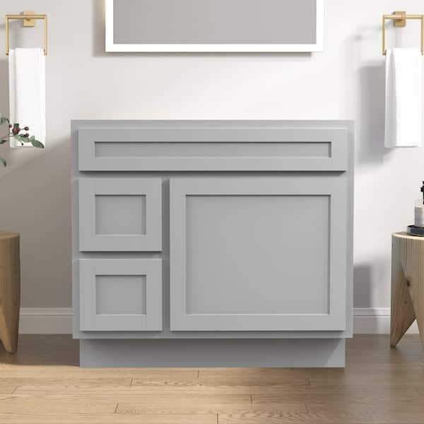 Vanity Art 36 in. W x 21 in. D x 32.5 in. H 2-Left Drawers Bath Vanity Cabinet Only in Gray