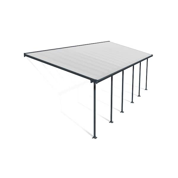 Feria 10 ft. x 30 ft. Gray/Clear Aluminum Patio Cover