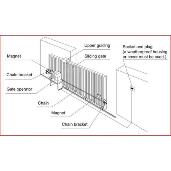 Sliding Gate Opener Electric Operator w/Remote Control Automatic Roller .1400lbs 