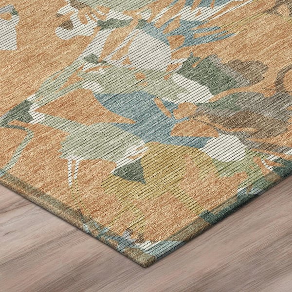 Chantille Machine Washable Indoor/Outdoor Abstract ACN3005 Copper 8 ft. x 10 ft. Area Rug