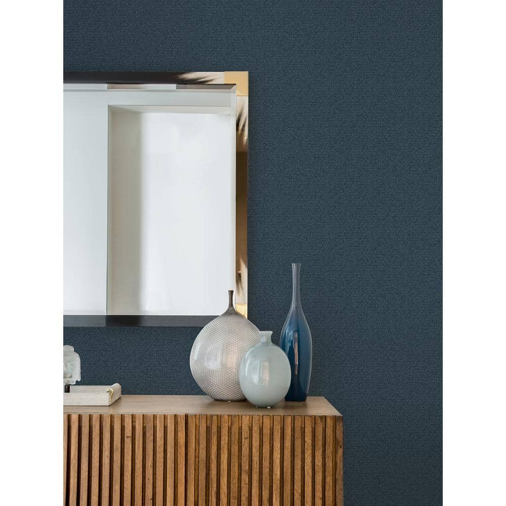 Indigo Geometric Vinyl Wallpaper Roll with Straight Match