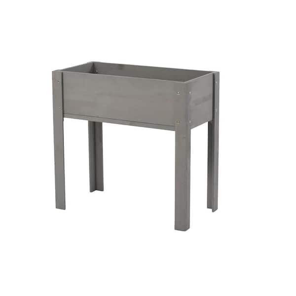 31 x31x 16 in. Gray Raised Garden Bed with Legs, Elevated Wooden Planter Box for Outdoor Plants Flowers Fruits Vegetable