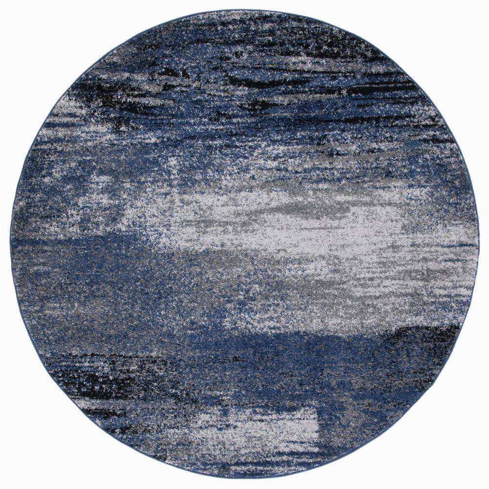 Adirondack Gray/Blue Solid Color 8 ft. x 8 ft. Distressed Round Area Rug price history on PriceWatchPro