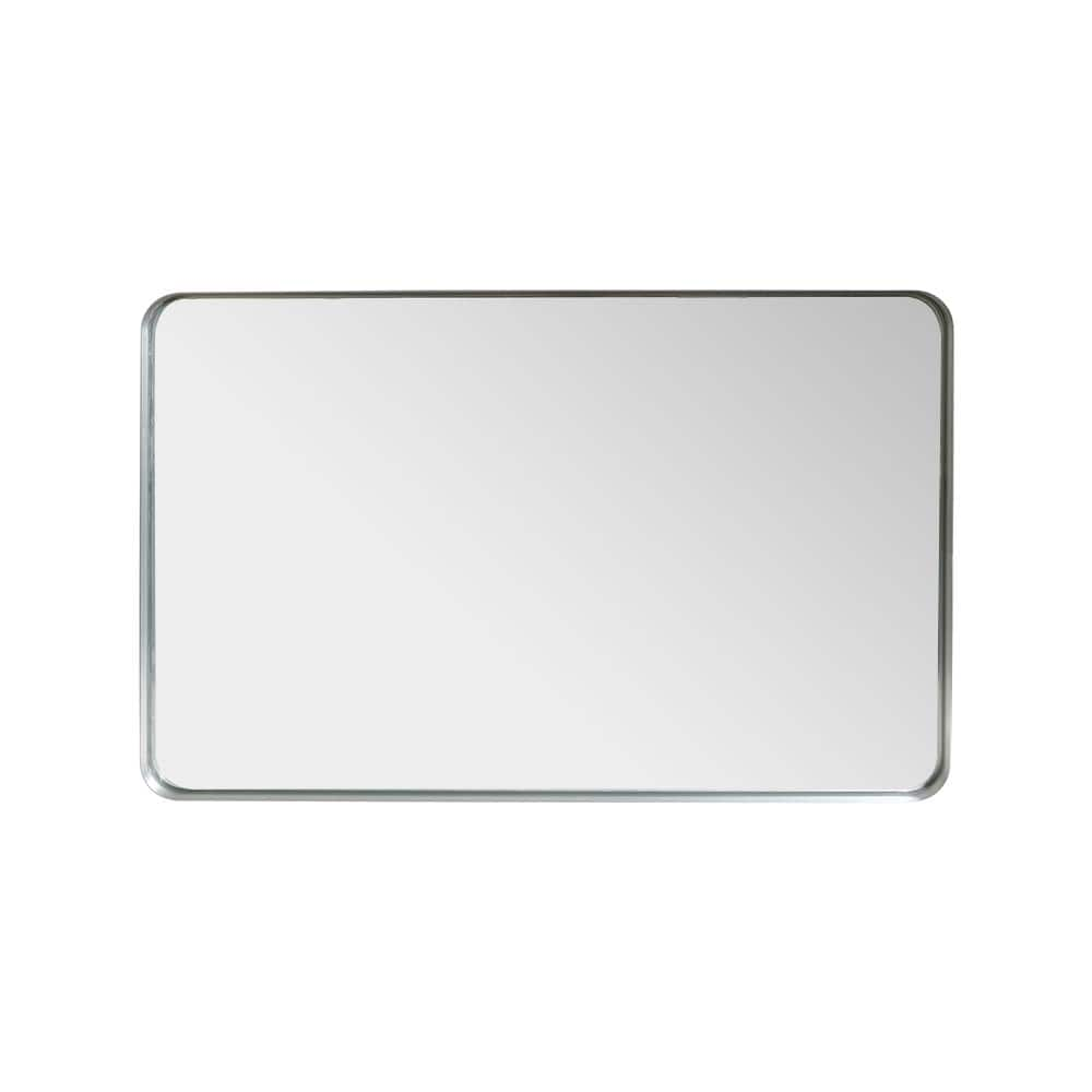 40 in. W x 30 in. H Rectangular Metal Framed Wall Mounted Bathroom Vanity Mirror in Silver -  Boosicavelly, BOAMBM01-4030