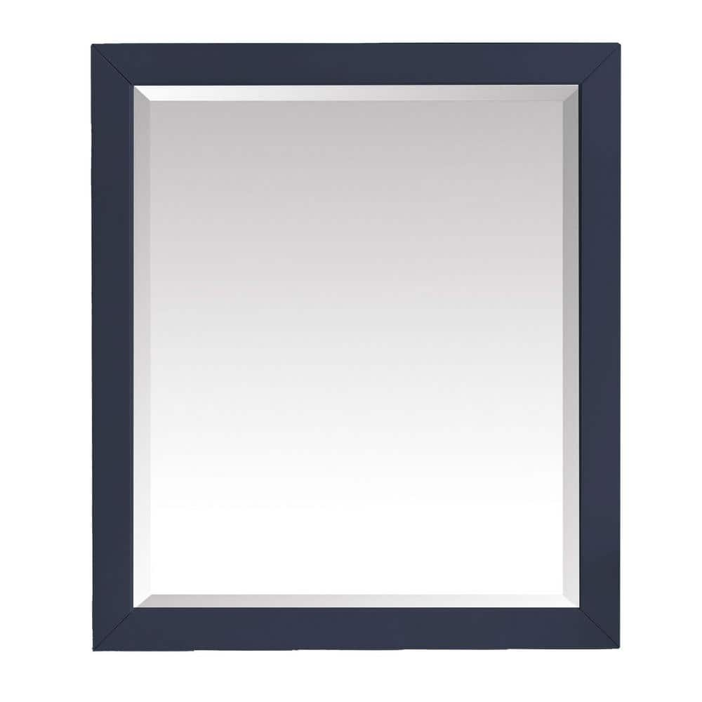 Home Decorators Collection Windlowe 28 in. W x 32 in. H Framed Rectangular Beveled Edge Bathroom Vanity Mirror in Navy Blue