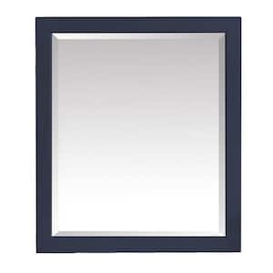 Windlowe 28 in. W x 32 in. H Rectangular Tri Fold Wood Framed Wall Bathroom Vanity Mirror in Navy Blue