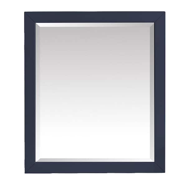 Home Decorators Collection Windlowe 28 in. W x 32 in. H Rectangular Wood Framed Wall Bathroom Vanity Mirror in Navy Blue