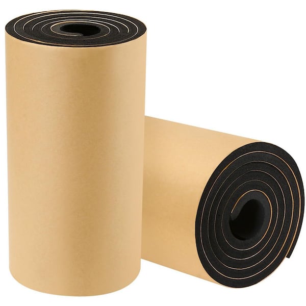 0.4 in. x 12 in. x 71 in. Black Rubber Plastic Sound Absorbing Panel, Water Resistant Acoustic Treatment Foam (2-Pack)