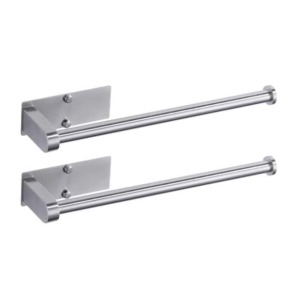 Wall Mount Stainless Steel Kitchen Paper Towel Holder Under Cabinet in Brushed Nickel (2-Pack)