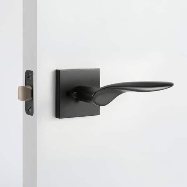 Lafayette Matte Black Passage Hall/Closet Modern Door Handle (Left Hand)