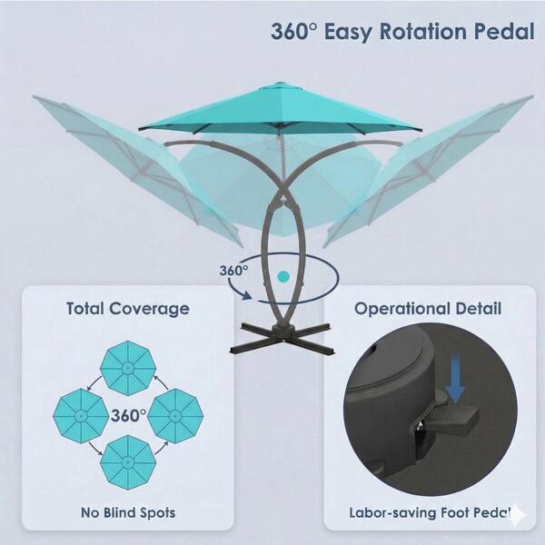 GJJH 11 ft. Aluminum Market Crank and Auto-Tilt Patio Umbrella in Blue 11FT-PCBlue1 - The Home Depot GJJH 11 ft. Aluminum Market Crank and Auto-Tilt Patio Umbrella in Blue 11FT-PCBlue1 - The Home Depot