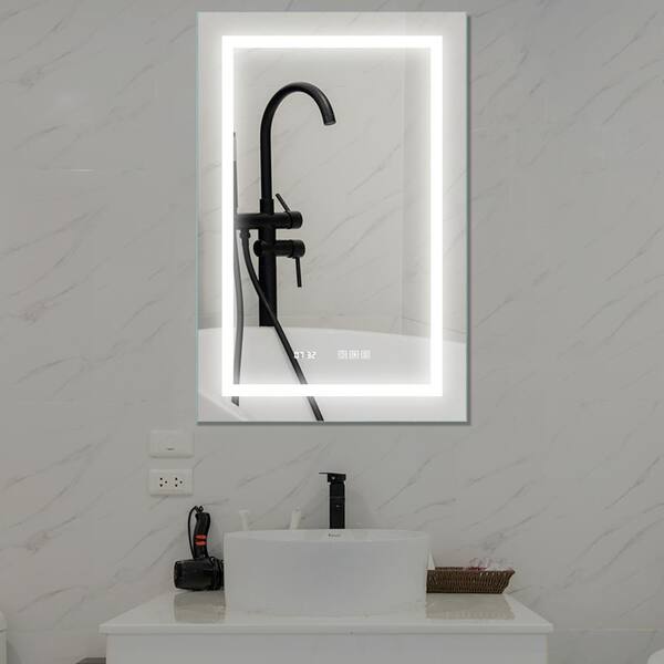 Es Diy 24 In W X 36 H Small Rectangular Frameless Anti Fog Wall Bathroom Vanity Mirror Sliver Ho13bm2436flalx Es Diy 24 In W X 36 H Small, Diy Anti Fog Mirror