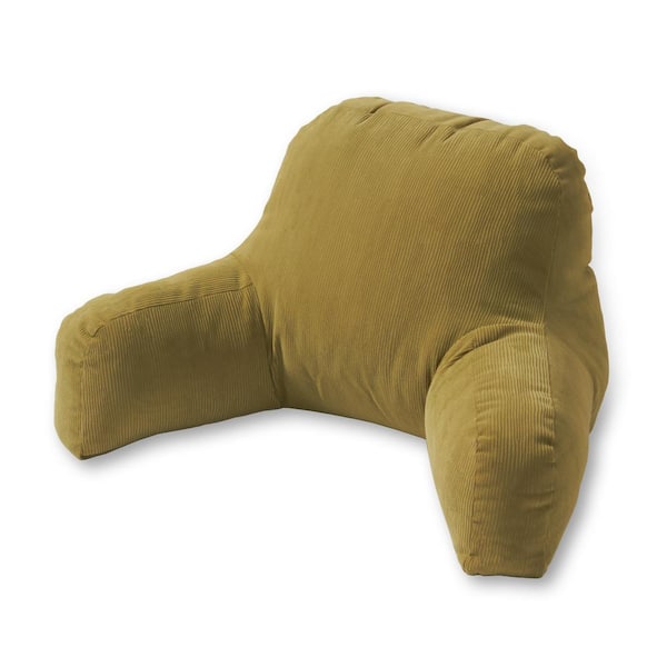 Greendale Home Fashions Omaha Olive Green Solid Stain Resistant Microfiber 28 in. x 17 in. Bedrest Pillow