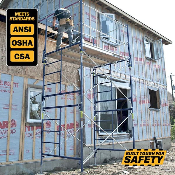 Saferstack Series 76 in. x 60 in. Blue Standard Mason Scaffold Frame, (6-Pack)