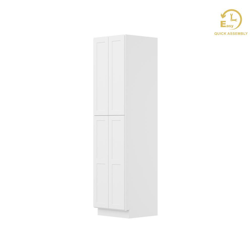 Easy-DIY 24 in. W x 24 in. D x 96 in. H in Shaker White Ready to Assemble Utility Kitchen Cabinets With 2 Doors price history on PriceWatchPro