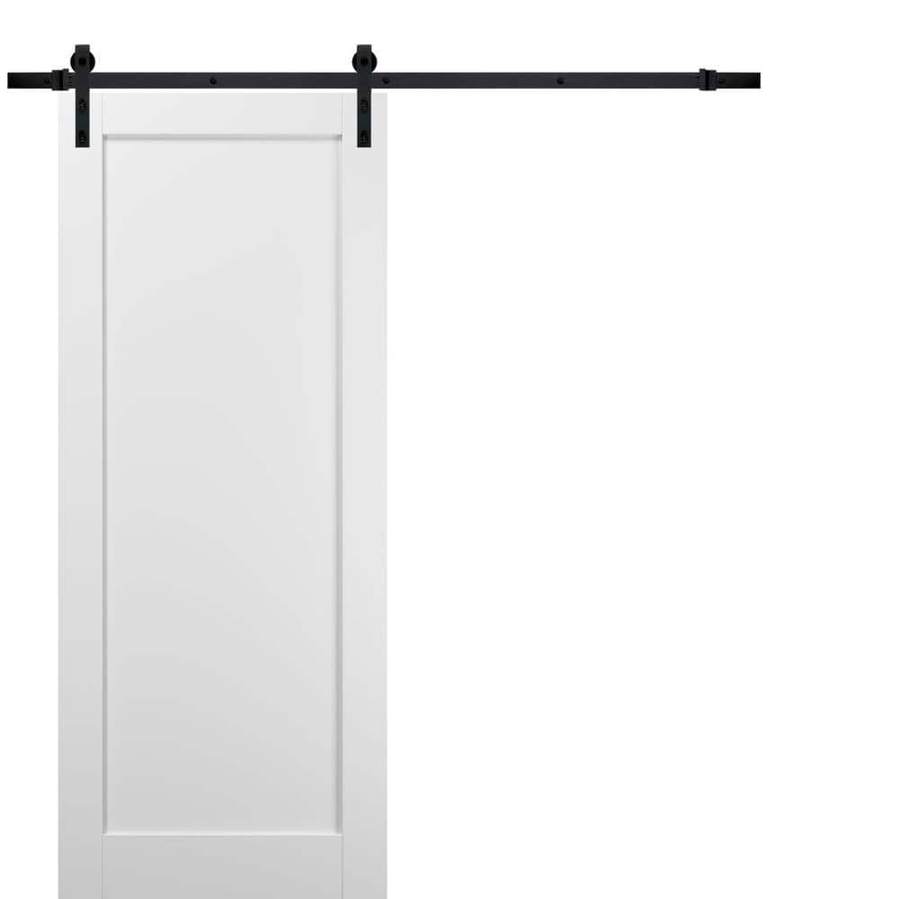 Assembly Required 36 in. x 96 in. 1-Panel White Solid MDF Sliding Barn Door with Hardware Kit price history on PriceWatchPro