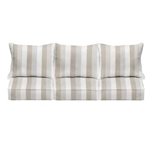 27 in. x 29 in. Deep Seating Indoor/Outdoor Couch Pillow and Cushion Set in Sunbrella Direction Linen