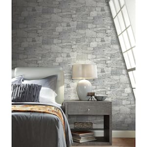 45 sq. ft. Chateau Stone Non-Woven Peel and Stick Wallpaper