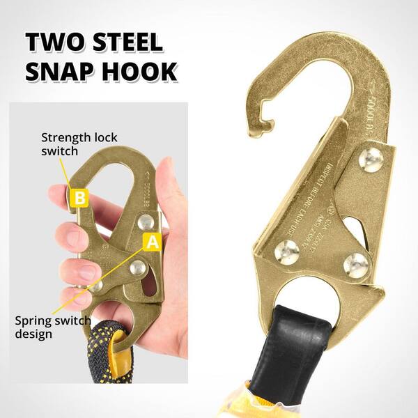 Rysksnd　704540 天板金網コーキングワンタッチロック ANSI Z359 Forged Steel Safety Snap Hook - Double Action CE EN362