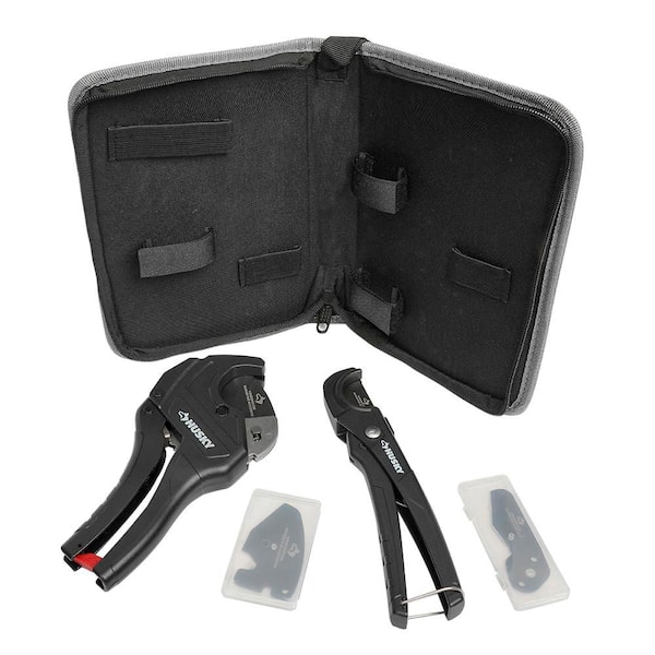 Husky - 4-Piece PVC Cutting Kit with Foldable Pouch and Replacement Blades