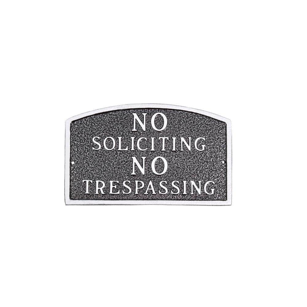 No Soliciting, No Trespassing Arch Large Statement Plaque - Swedish Iron product image for price tracking