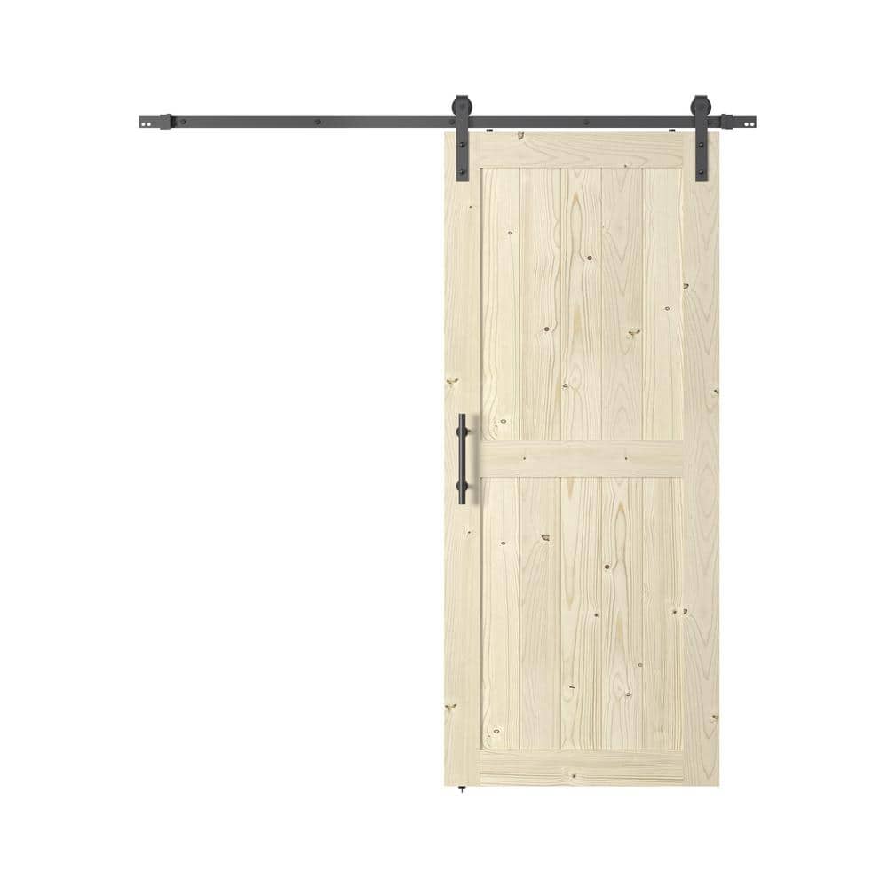 Coast Sequoia 84" Knotty Pine Wood Sliding Barn Door with Hardware Kit