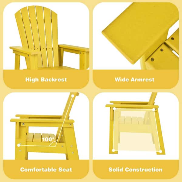 bright yellow plastic adirondack chairs