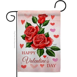 13 in. x 18.5 in. Valentines Rose Spring Double-Sided Garden Flag Spring Decorative Vertical Flags