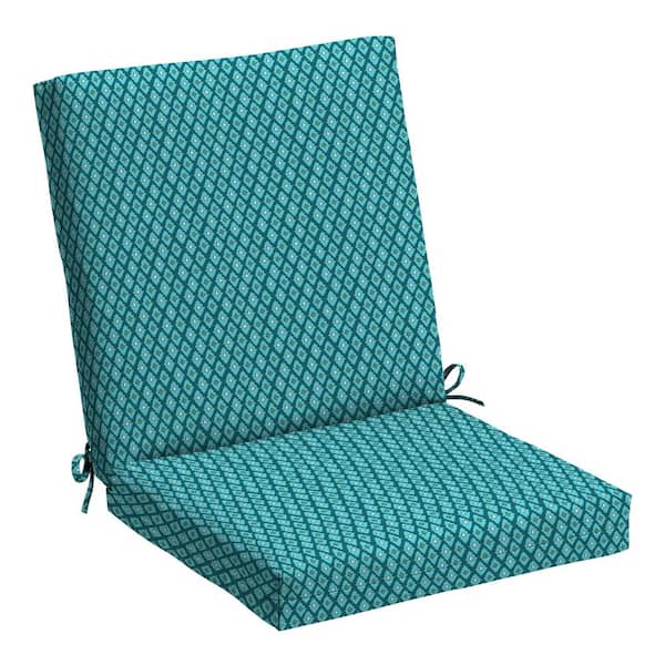 ARDEN 19.5 x 20 Basics Outdoor Midback Dining Chair Cushion, Luna Geometric