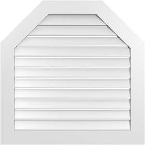 36 in. x 36 in. Octagonal Top Surface Mount PVC Gable Vent: Functional with Standard Frame