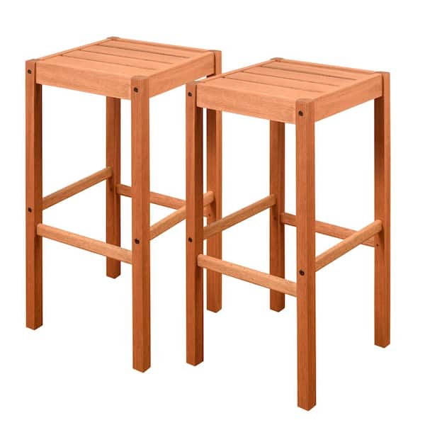 Amazonia Eden Wood Outdoor Bar Stool (2-Pack)