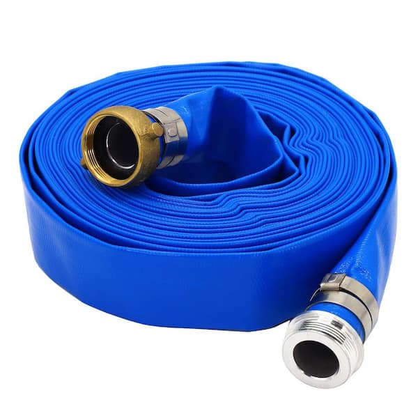 2 in. ID × 50 ft. Pool Backwash Hose with Aluminum Pin Lug Fittings for Swimming Drain Pools and Clean Filters