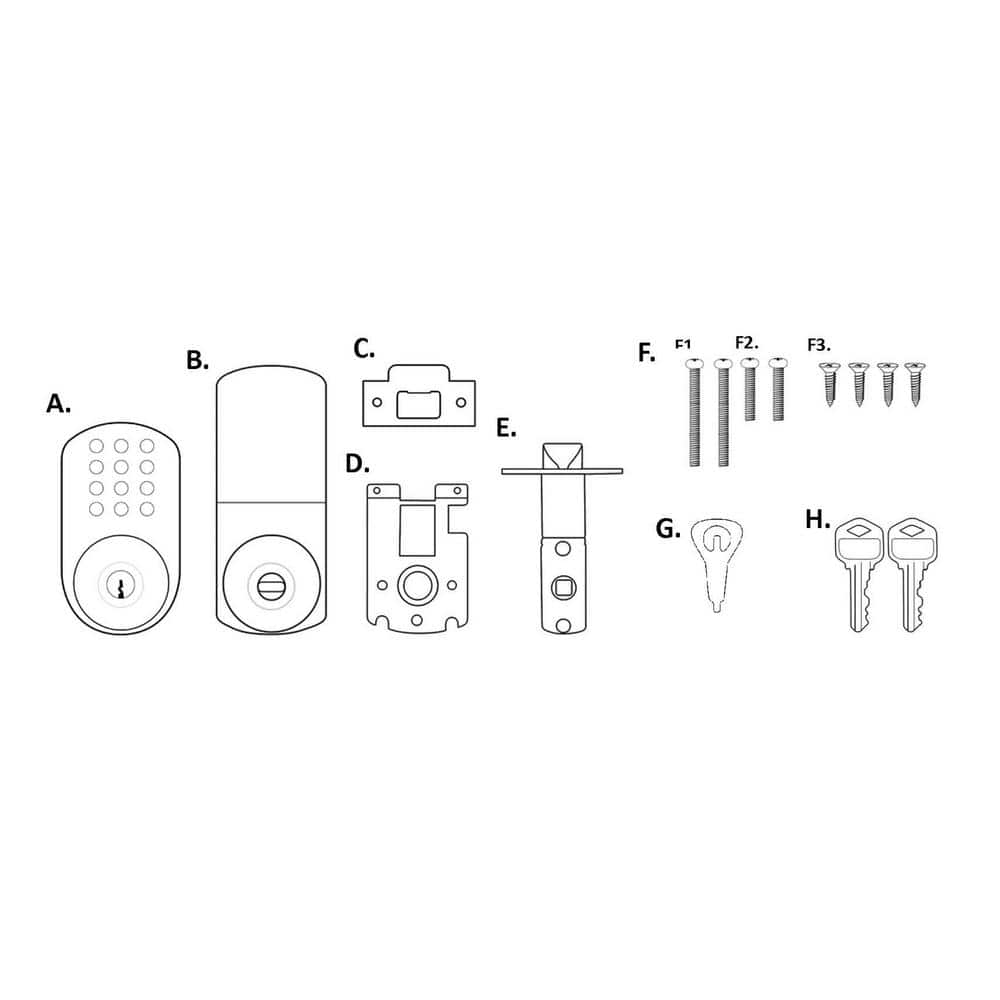 Satin Nickel Electronic Keypad Entry Door Knob