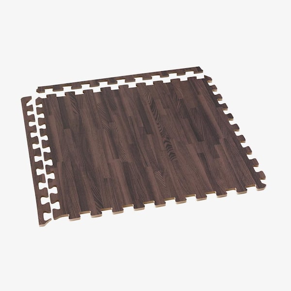 Cherry Printed Wood Grain 24 in. W x 24 in. L x 3/8 in. T Interlocking EVA Foam Gym Flooring Mat, (25 Tiles) 100 sq. ft.