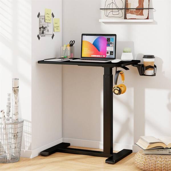 HONEY JOY 24 in. Mobile Standing Desk Pneumatic Height Adjustable
