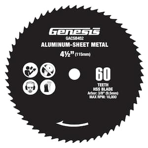 4 1/2 in. 60-Teeth High Speed Steel Circular Saw Blade for Aluminum and Sheet Metal