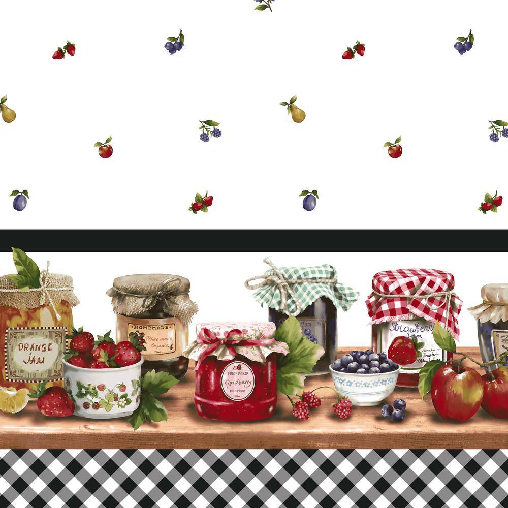 Black and White Gingham Mason Jars Cotton Polyester Tier Curtain Set