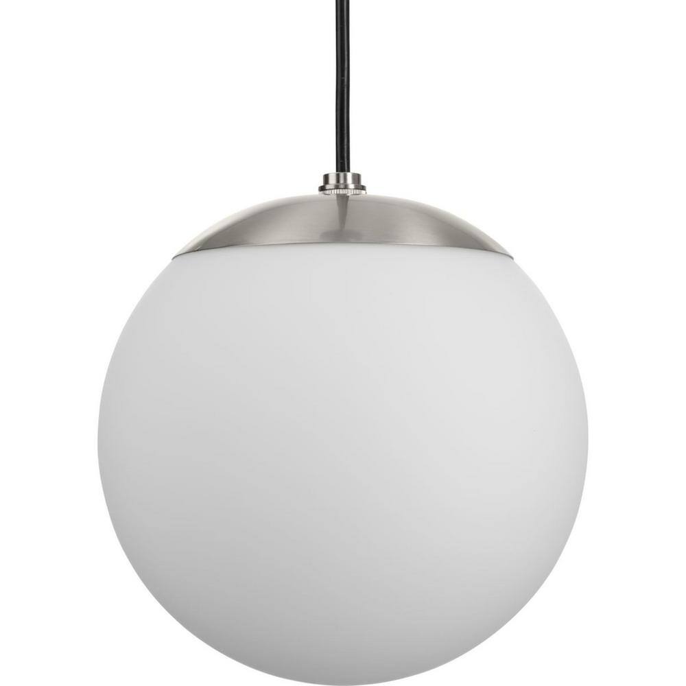 Atwell Brushed Nickel and Opal Glass Globe Pendant Light