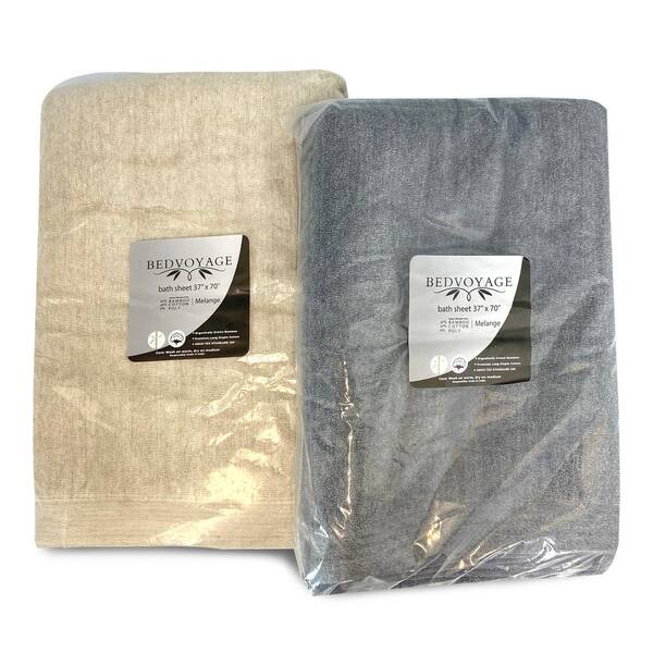 BEDVOYAGE Melange Viscose from Bamboo Cotton Bath Sheet Set - Sand (1 Bath  Sheet, 2 Hand Towels) 21981004 - The Home Depot